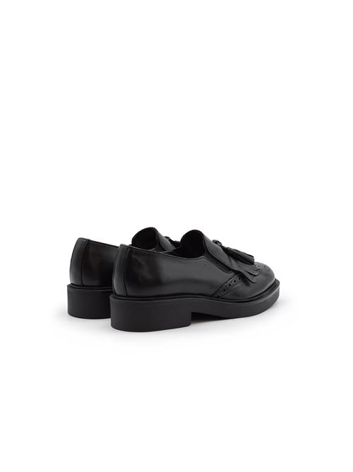 ACCOLLATA NAPPA E FRANGIA NERO ZANFRINI | D 603/HPBLK